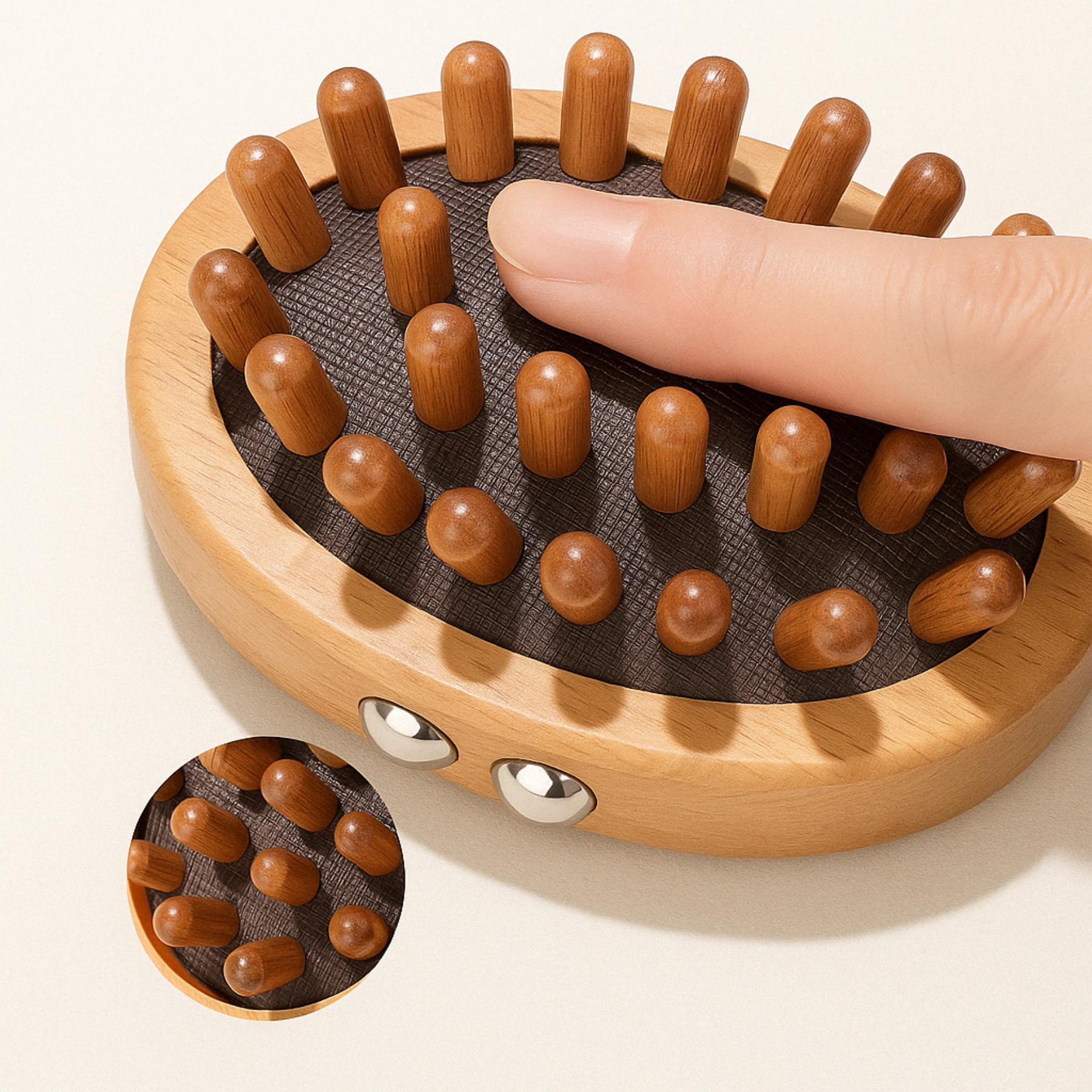 Brosse de Massage Anti - Cellulite – Soin Corps et Cuir Chevelu en Bois Naturel - Issa